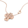 Belle Époque Pink Gold and Diamonds Necklace, 14x12mm